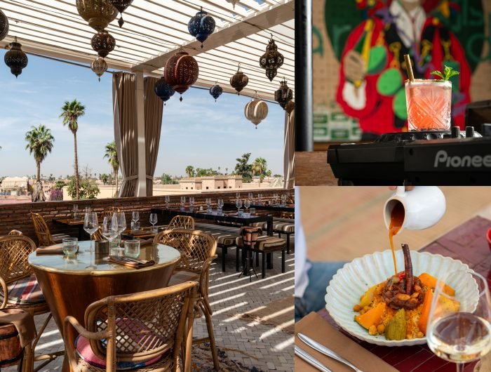 Best rooftop Marrakech with panoramic views of Atlas Mountains and Koutoubia Mosque at Dardar